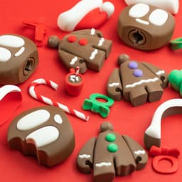 Gingerbread Blobs - Mini Modular Articulated Art Toy 3d model