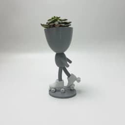 Roller Skating Head Planter 3d model