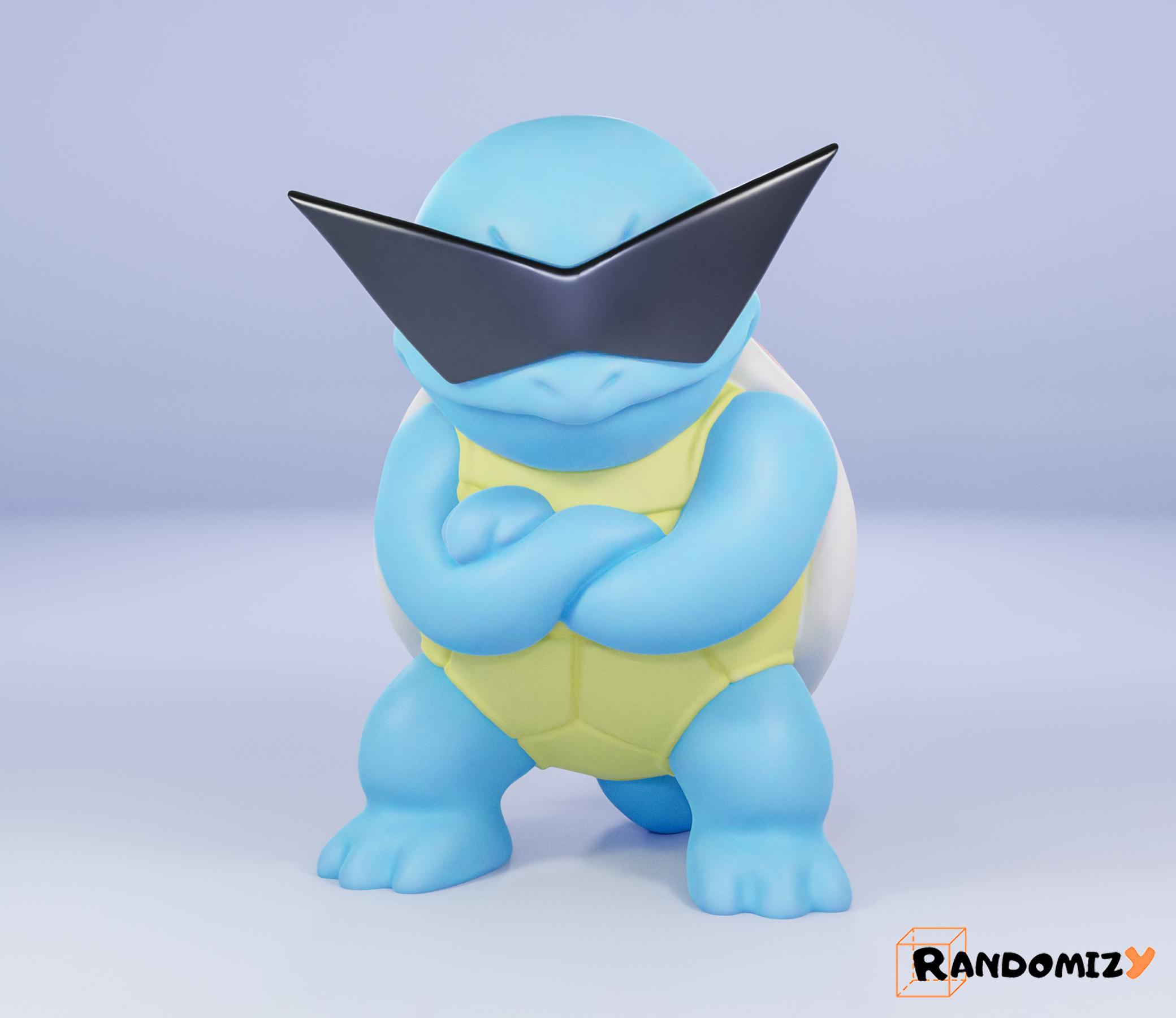 Squirtle Boss (With Glasses)(Fanart) 3d model