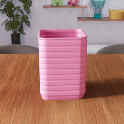 Ribbed Storage Container - Modern Square Organizer 3d model