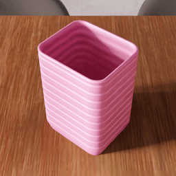 Ribbed Storage Container - Modern Square Organizer 3d model