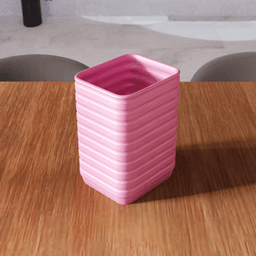 Ribbed Storage Container - Modern Square Organizer 3d model