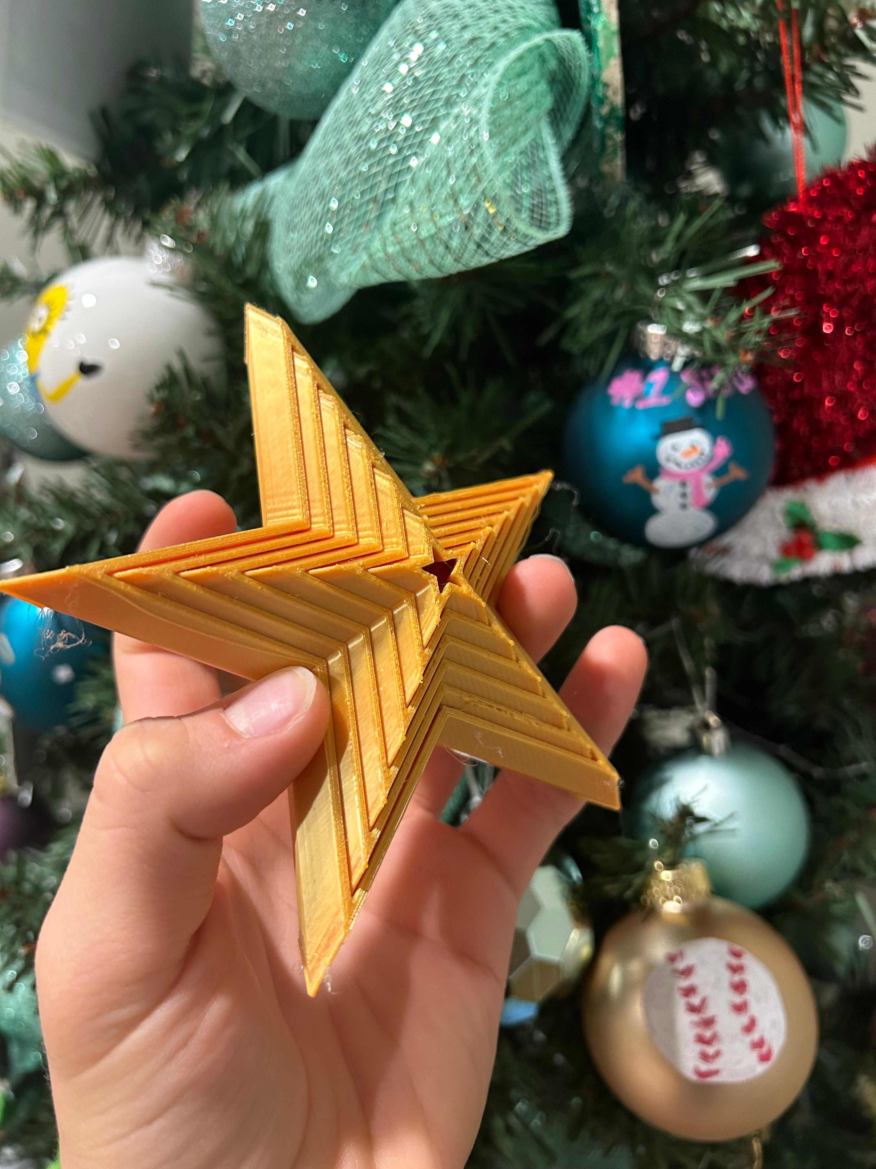 Print in Place Collapsing Christmas Star 3d model