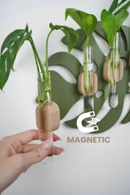 MONSTIA – Monstera Wall Plant Propagation Station (Magnetic Test Tube Holder) 3d model