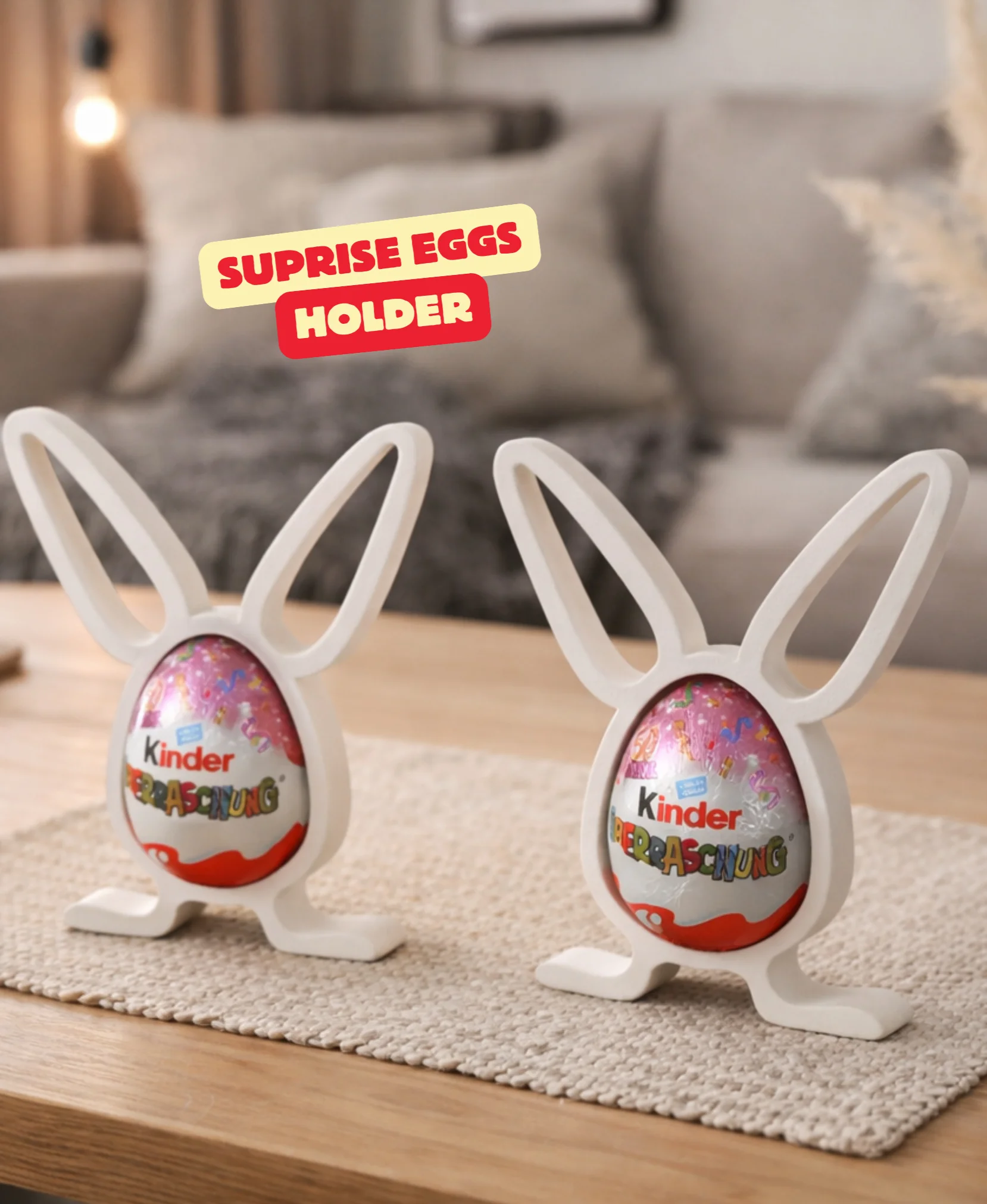 SURPRISE EGG HOLDER / EGG HOLDER / EASTER SUPRISE EGG BUNNY / EASTER GIFT / LITTLE GIFT FOR EASTER 3d model