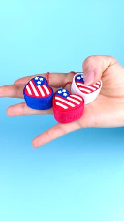 USA Heart Clicker Keychain – 4th of July Edition 3d model