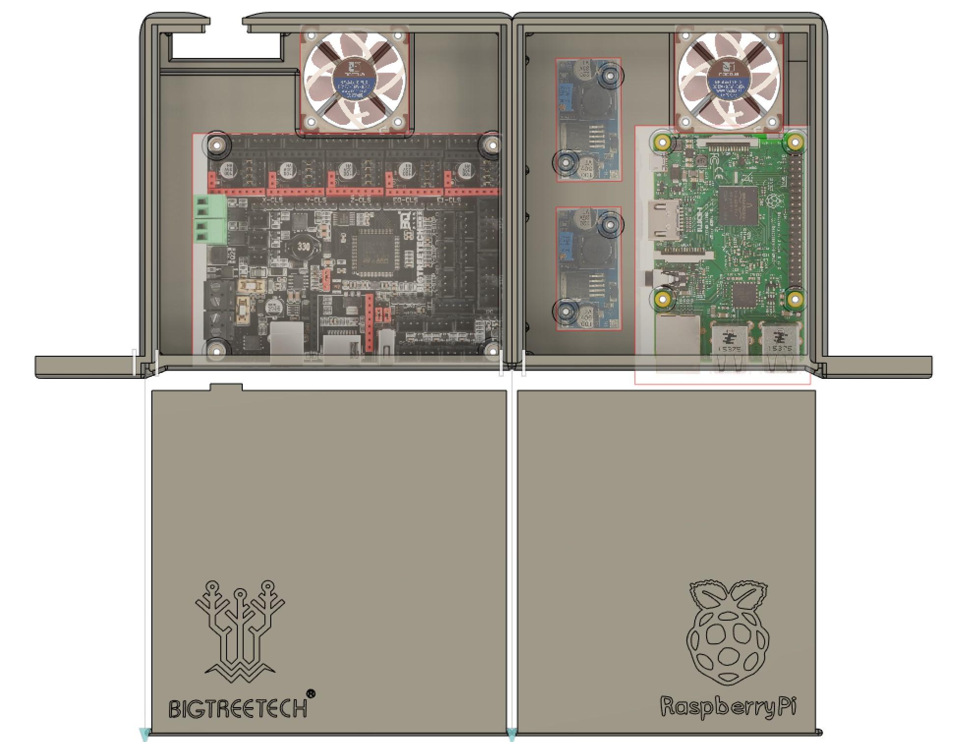 Ender 3 clone Bigtreetech SKR 2.0 & SKR Mini E3 V2.0 case  3d model