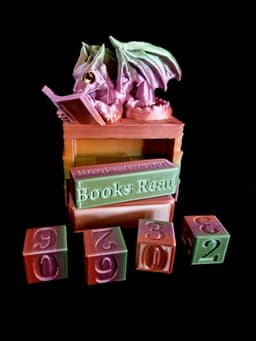 Reading Dragon Book Counter (Personal Use) 3d model