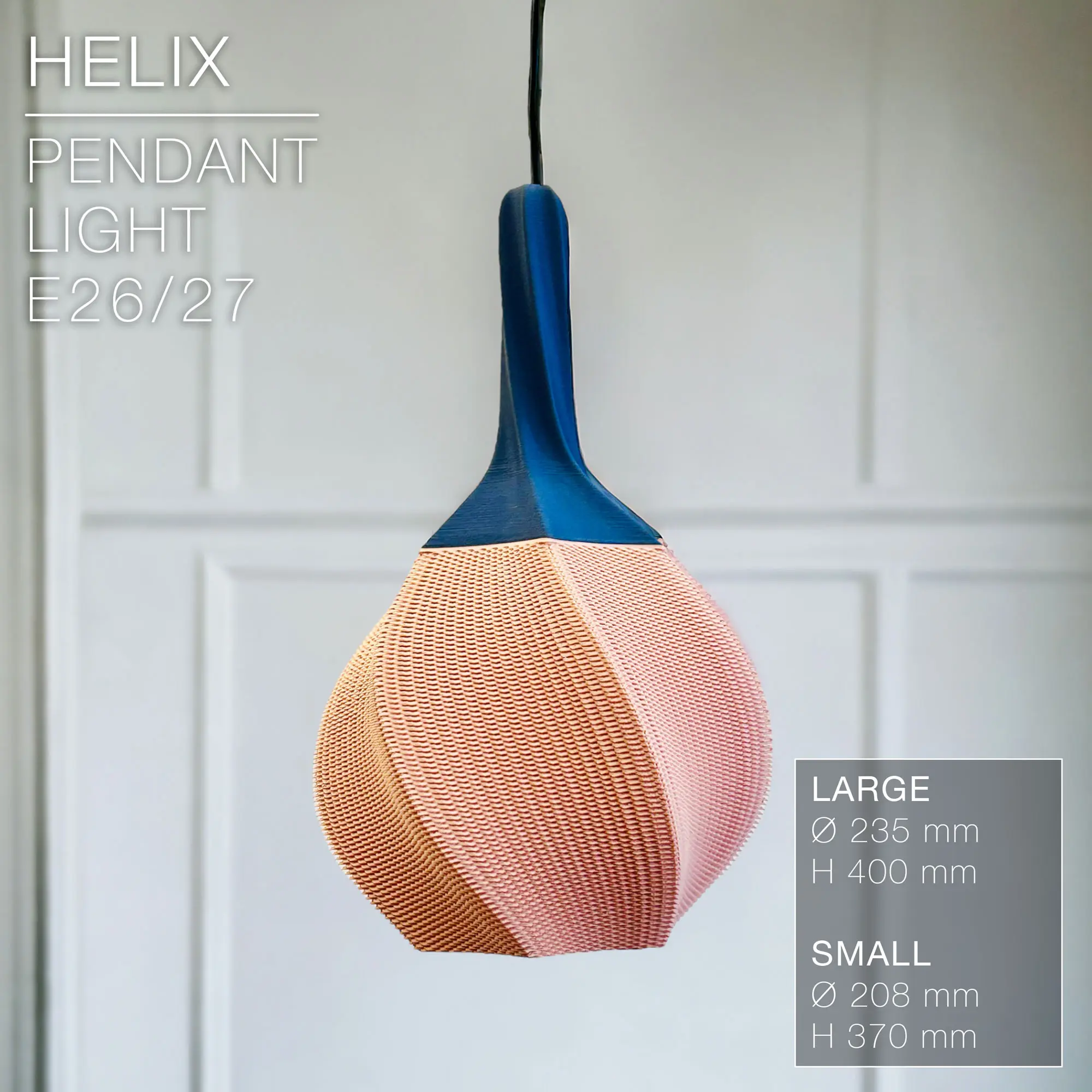 HELIX | Pendant Light E27 & E26 fast print 3d model