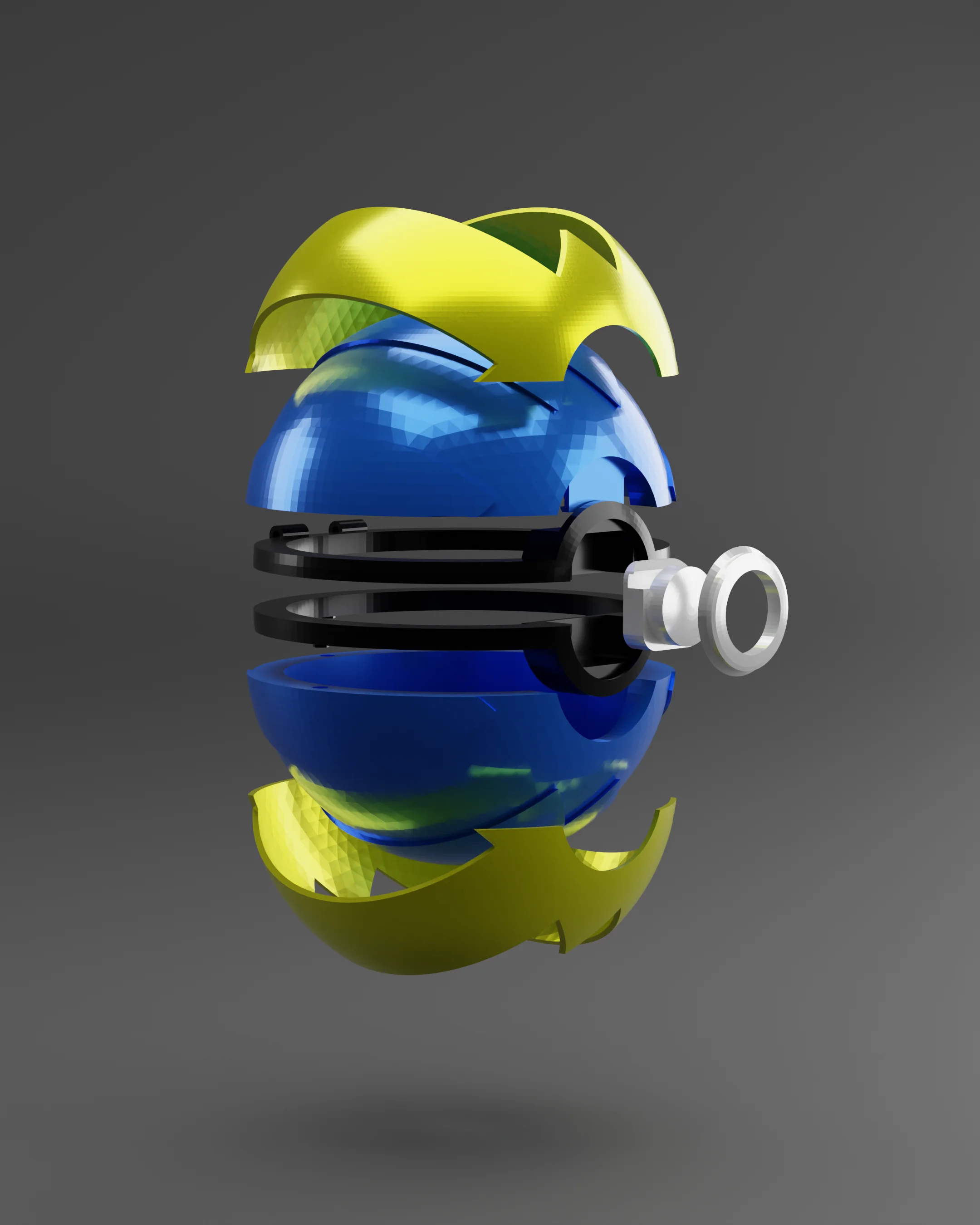 Quick Ball Opening PokeBall Fan Art 3d model