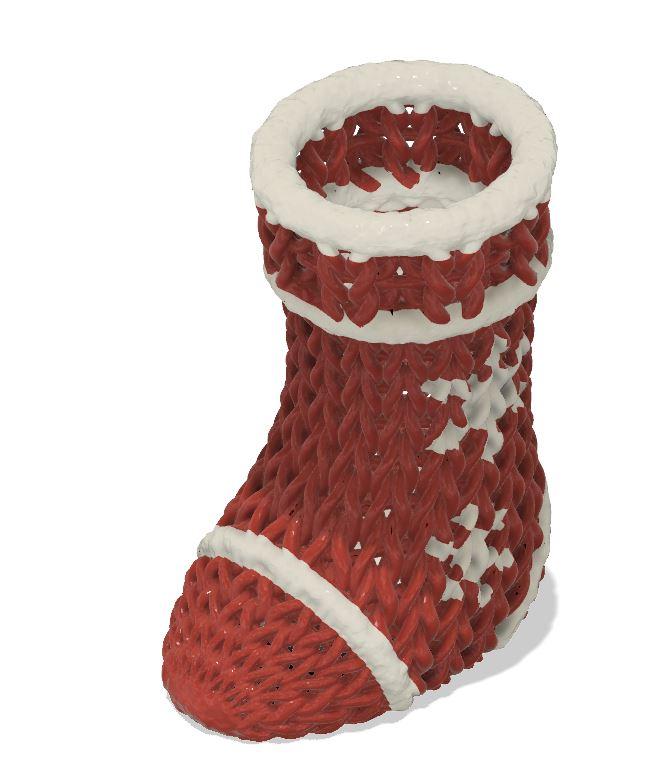 Knitted Stocking - Dual Color 3d model