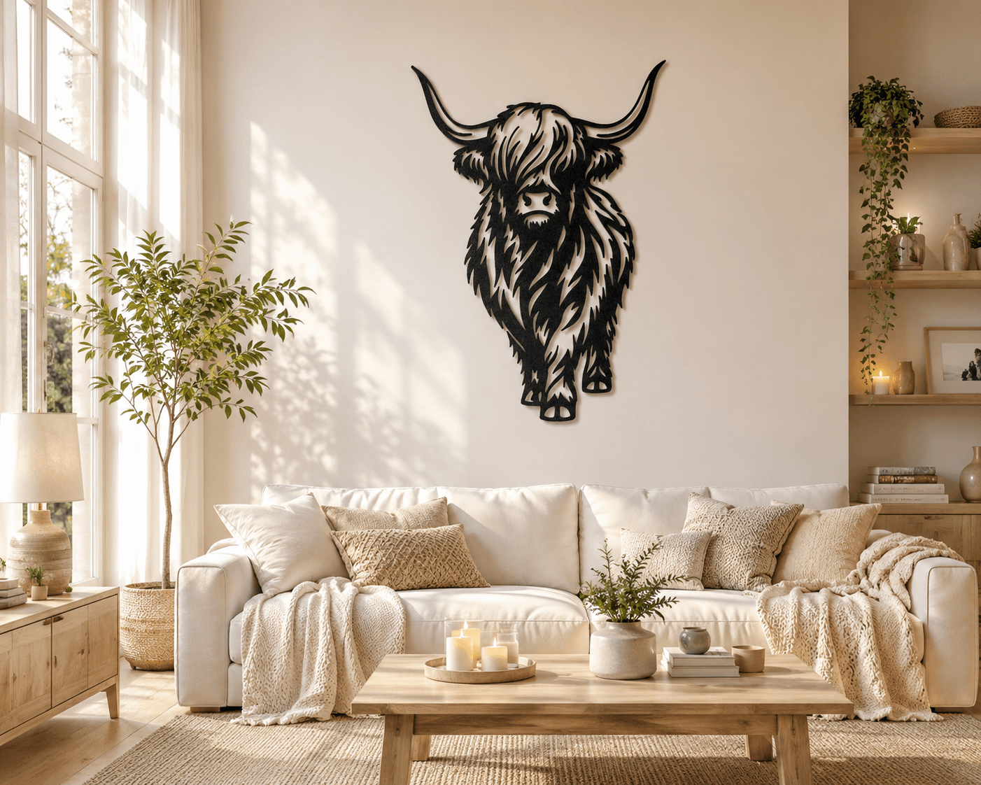 Highland Cow Wall Art Scottish Highland Cattle Decor.stl 3d model