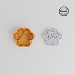 Paw Shape Cookie Cutter & Stamp Set, Animal Footprint Print Trail, Wild Trail, 3 Sizes S/M/L PRODUCT_7 3d model