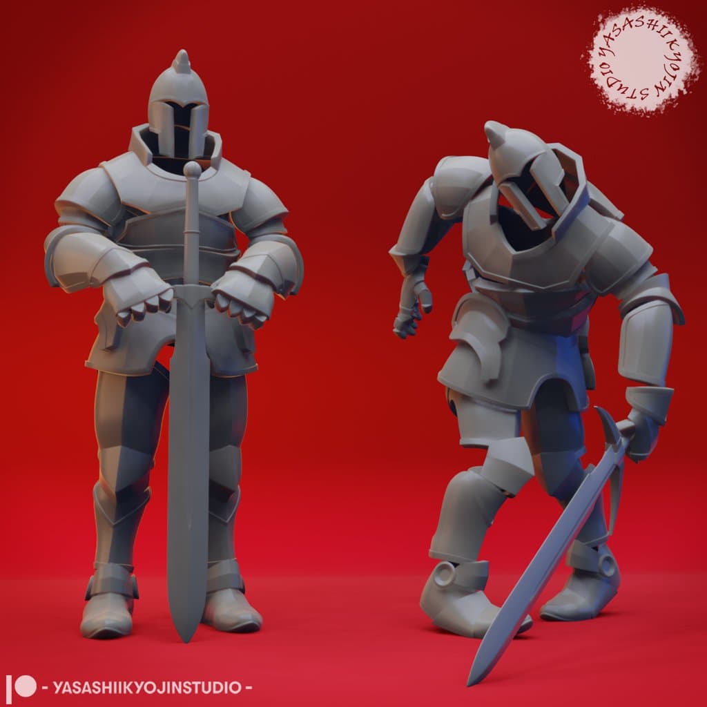 Animated Armour - Tabletop Miniature 3d model