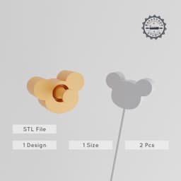 Mouse Cake Pop Mold, 2-Piece Set, Mouse Face & Head Design for Party Treats PRODUCT_2857 3d model