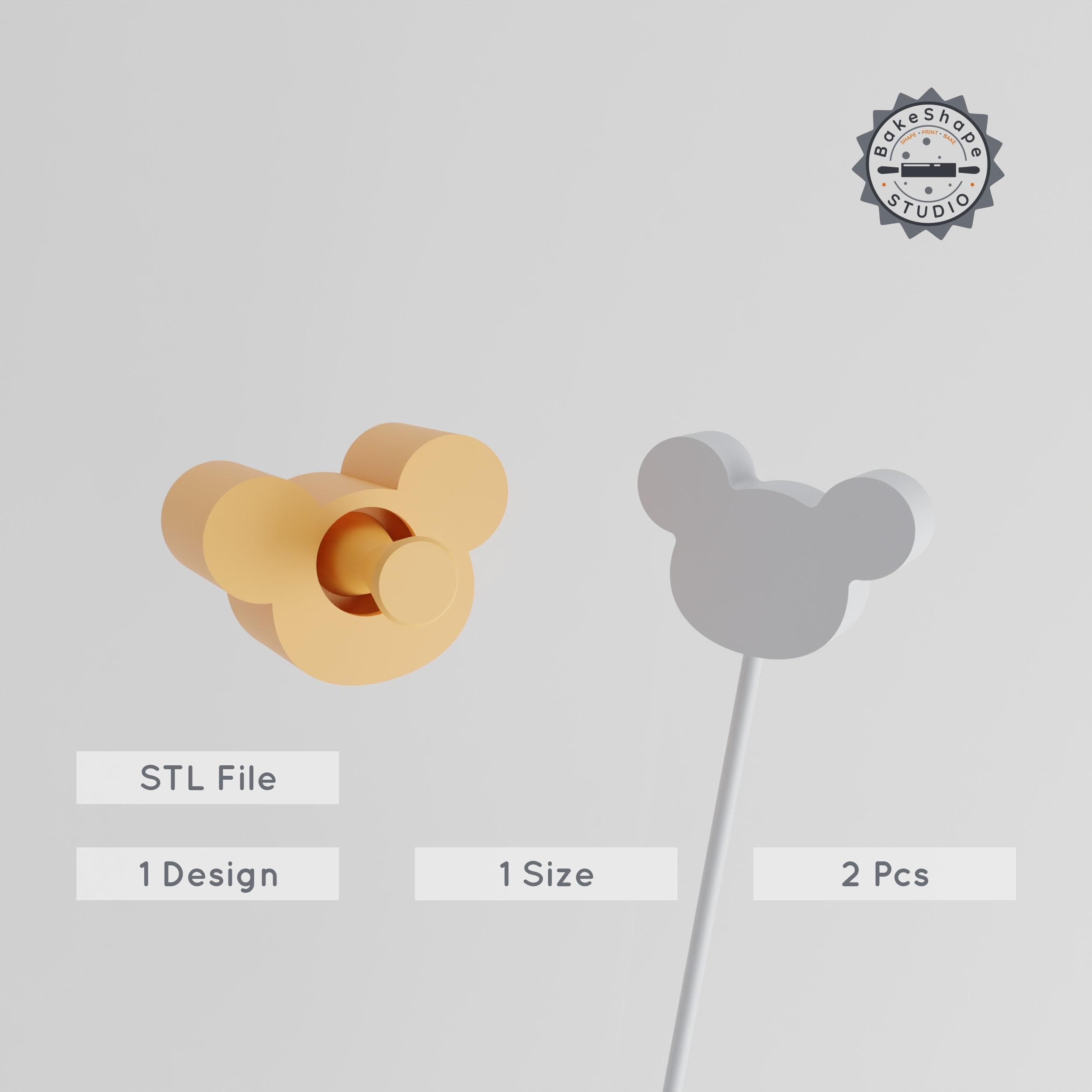 Mouse Cake Pop Mold, 2-Piece Set, Mouse Face & Head Design for Party Treats PRODUCT_2857 3d model