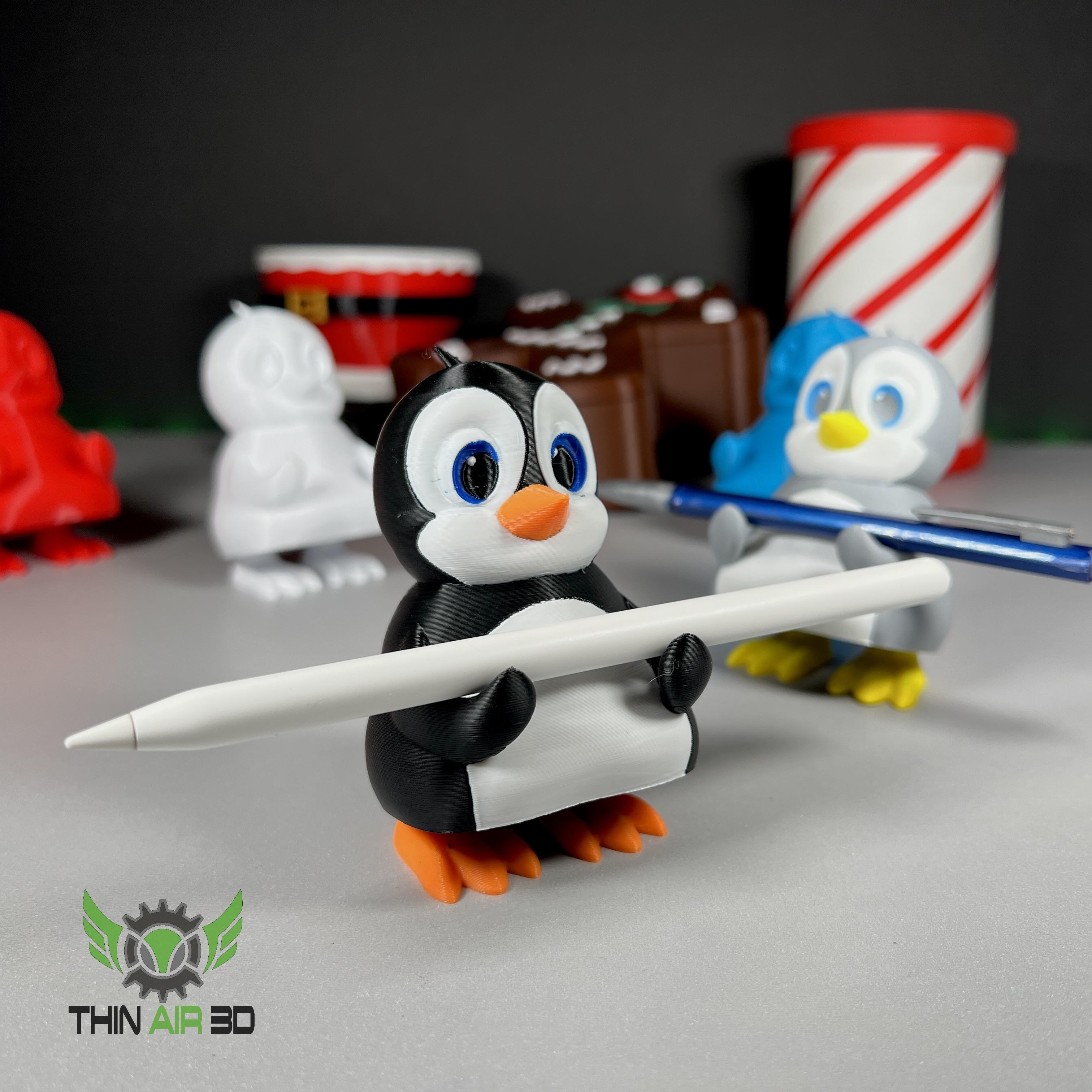 Standing Penguin Pencil Holder 3d model