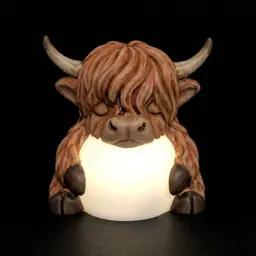 Highland Cow Orb Lamp 3d model