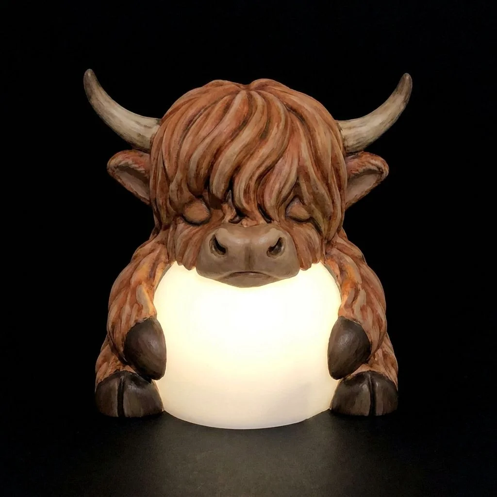 Highland Cow Orb Lamp 3d model