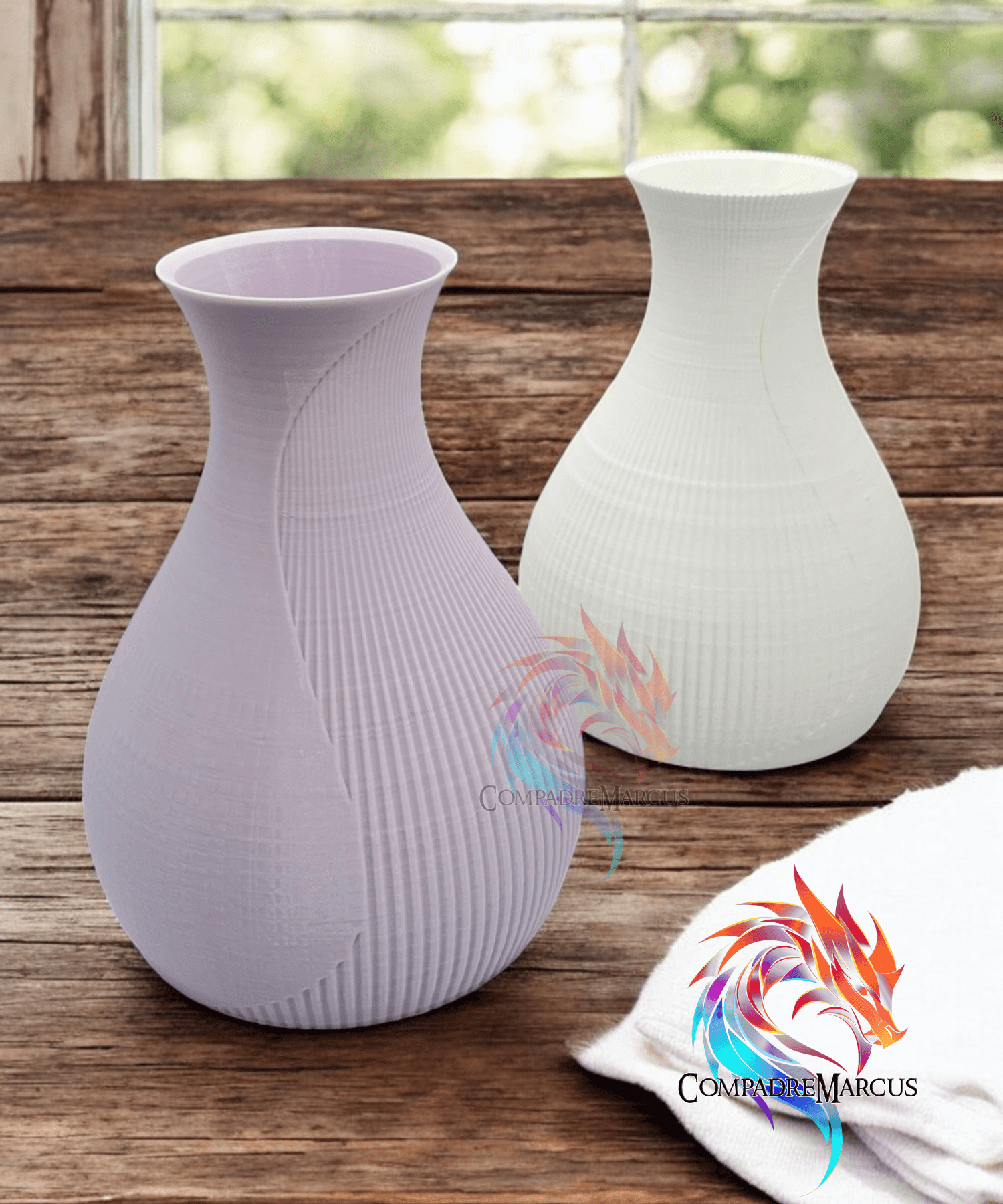 Modern Vase set of 2 / no supports / 3mf included 3d model