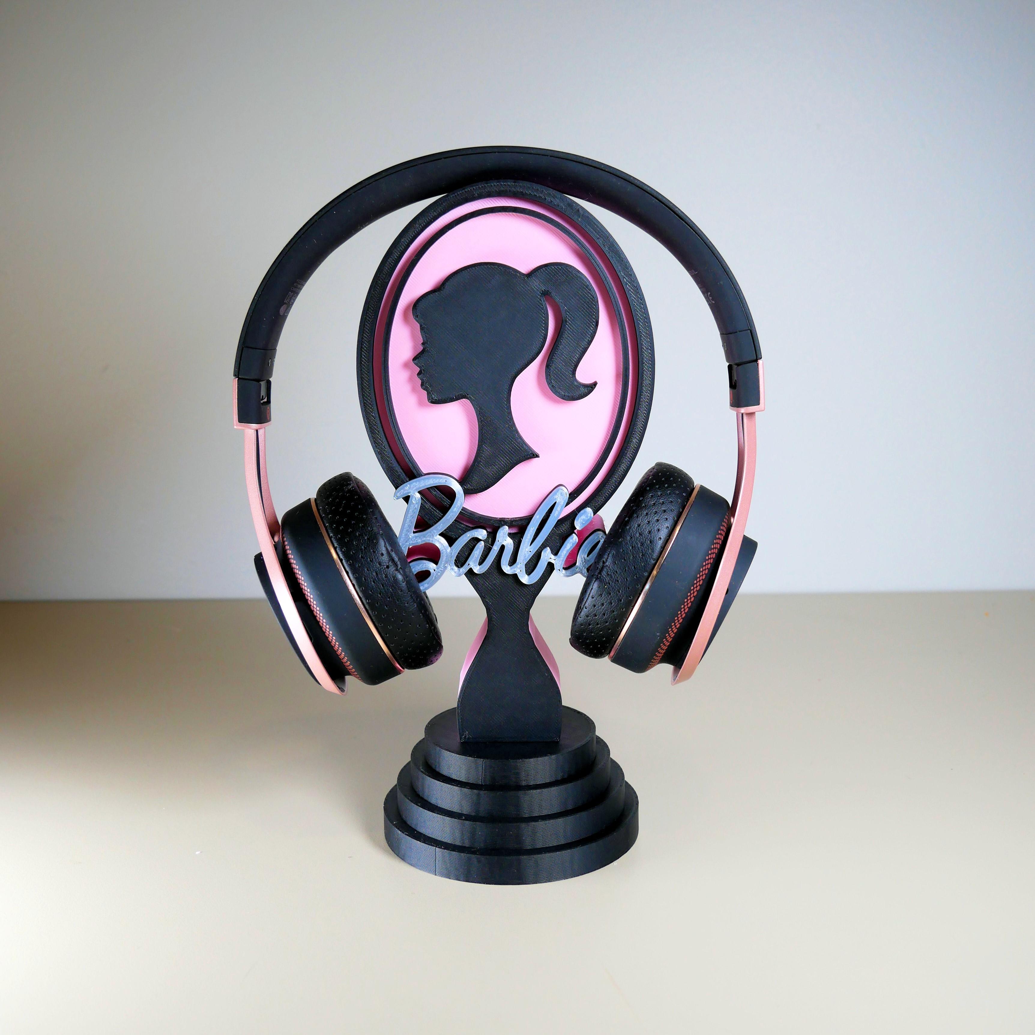 Barbie-inspired Headphones Stand 3d model