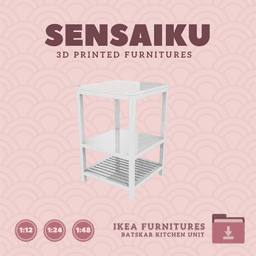 Miniature Replica 06. BÅTSKÄR Open Kitchen Unit for Miniature Dollhouse IKEA 3D Print (1:12,24,48) 3d model
