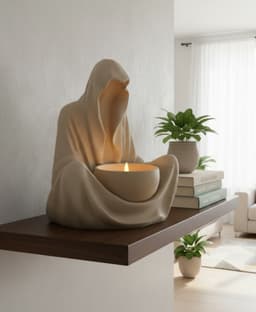 Meditative Hooded Figure Candle Holder 3d model