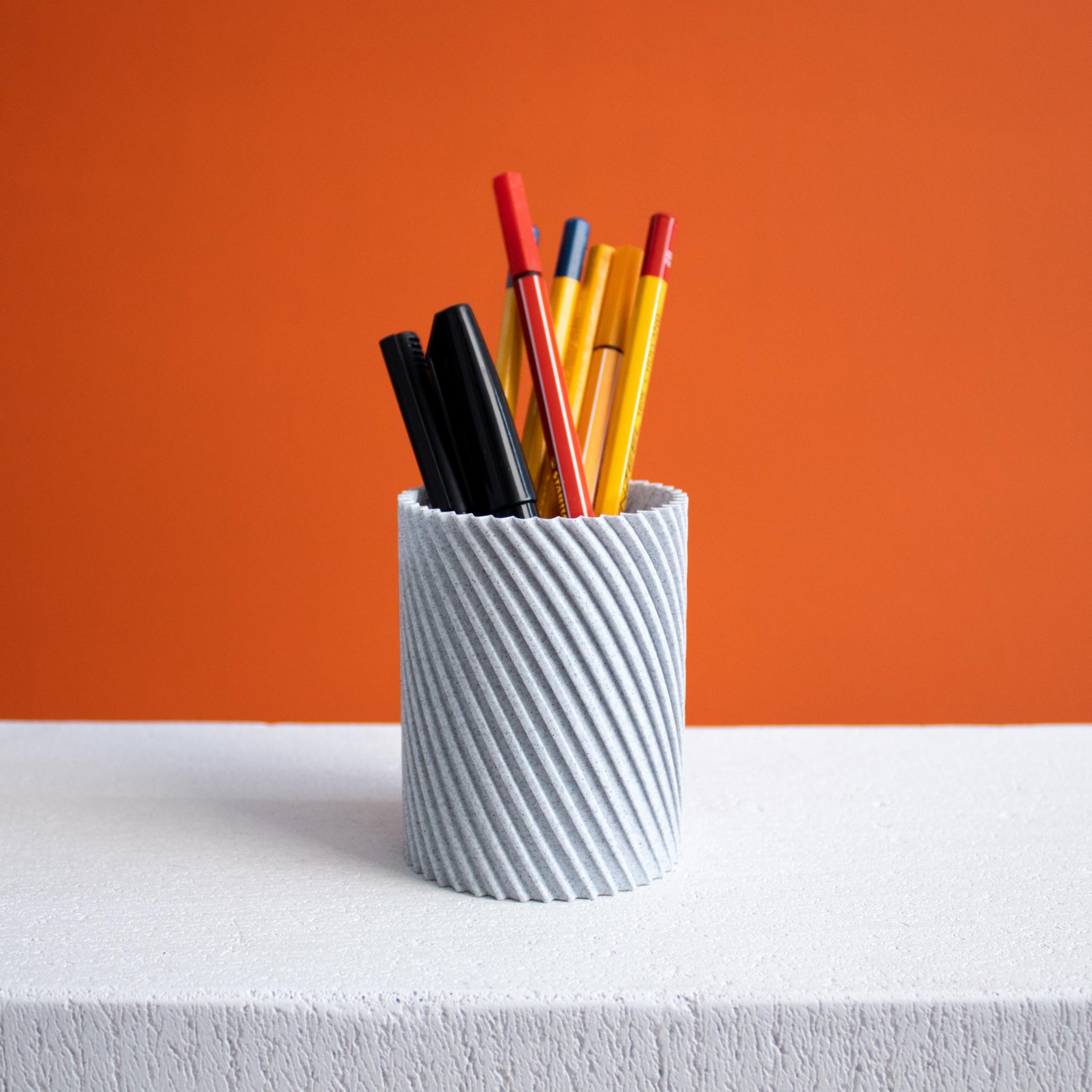  Desk Organizer Set, Twisted & Zigzag Pencil Cups | Vase Mode 3d model