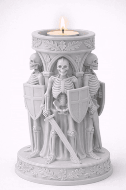 Skeleton Knight Candle Holder STL | Dark Fantasy Decor 3d model