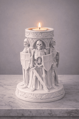 Skeleton Knight Candle Holder STL | Dark Fantasy Decor 3d model