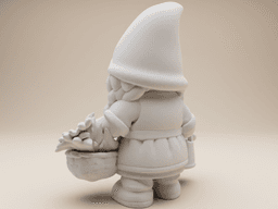 Caretaker Garden Gnome – Braided Female Figurine (Whimsical Clay Style) 3d model