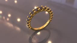 Smoky Quartz Gold Band 3d model