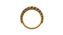 Smoky Quartz Gold Band 3d model