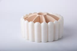 Round Sectioned Organizer Tray - Modern Makeup & Brush Holder 3d model