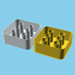 Dice Face 6, nestable box (v1) 3d model