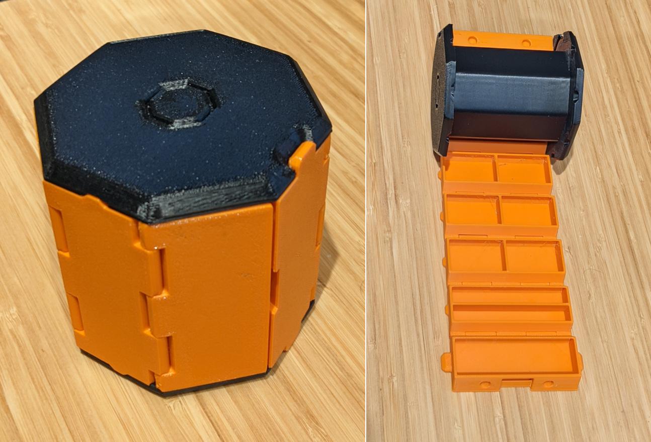 Rolling Storage Box - Printed the medium one in PETG. Lid works much better after a bit of lubricant, but otherwise, all the pieces fit very well. Love it, nicely done! - 3d model