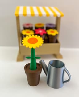 Flower Stand for Potted Flowers with Watering Can 3d model