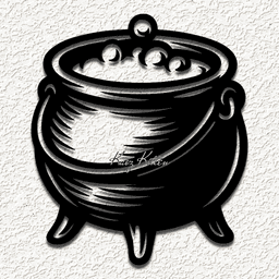 witches cauldron brew wall art home decor 3d model