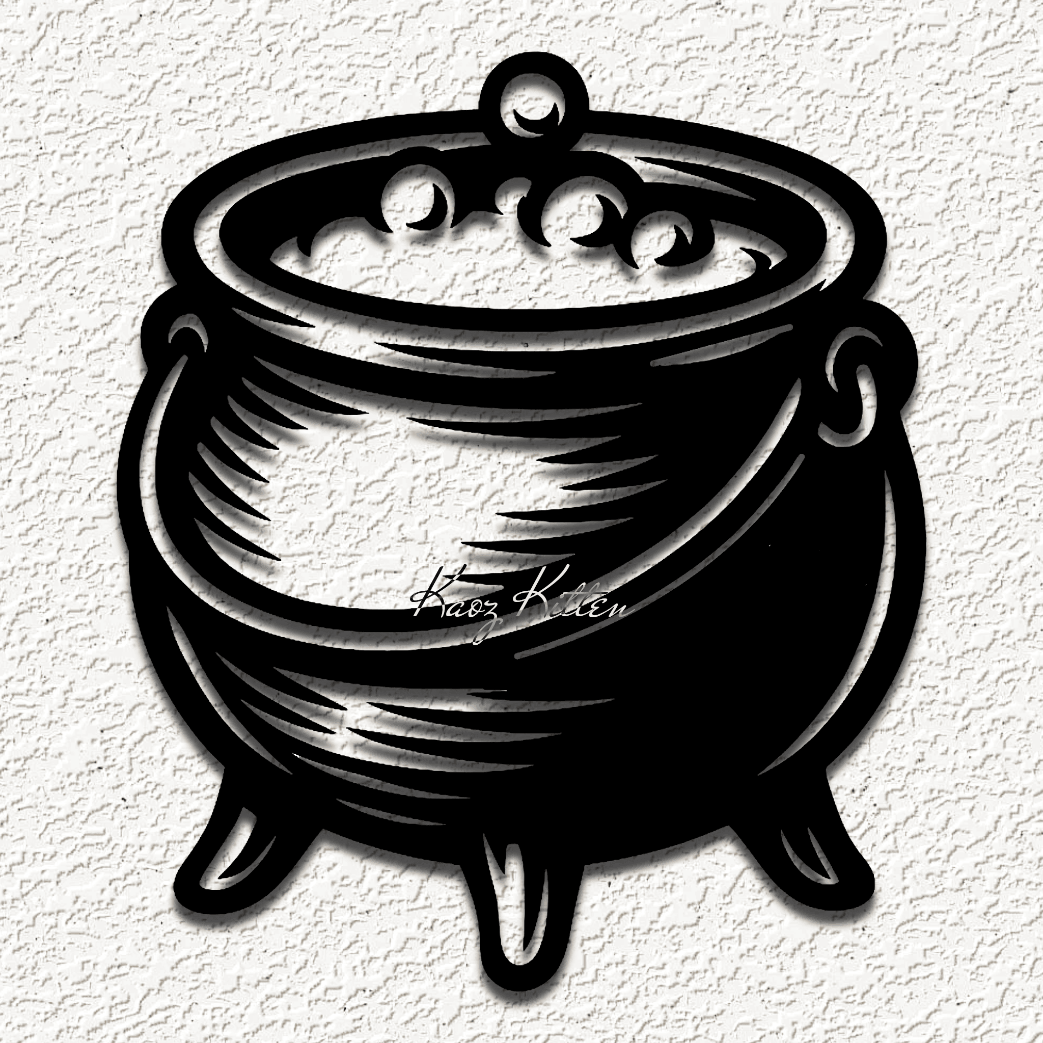 witches cauldron brew wall art home decor 3d model