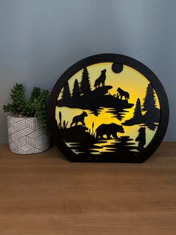 Wolf and Bear Lamp Tea Light holder Candle Holder 3d model