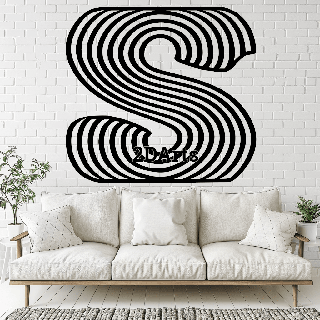 S Art 2D Wall Art/Window Art - Digital STL & SVG File for 3D Printing or Laser Cutting 3d model
