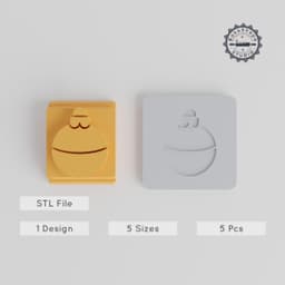 Bauble Stamp Tile Set, 5 Motif Sizes for Christmas Cookies & Clay, Festive Ornament Decoration Collection PRODUCT_3476 3d model