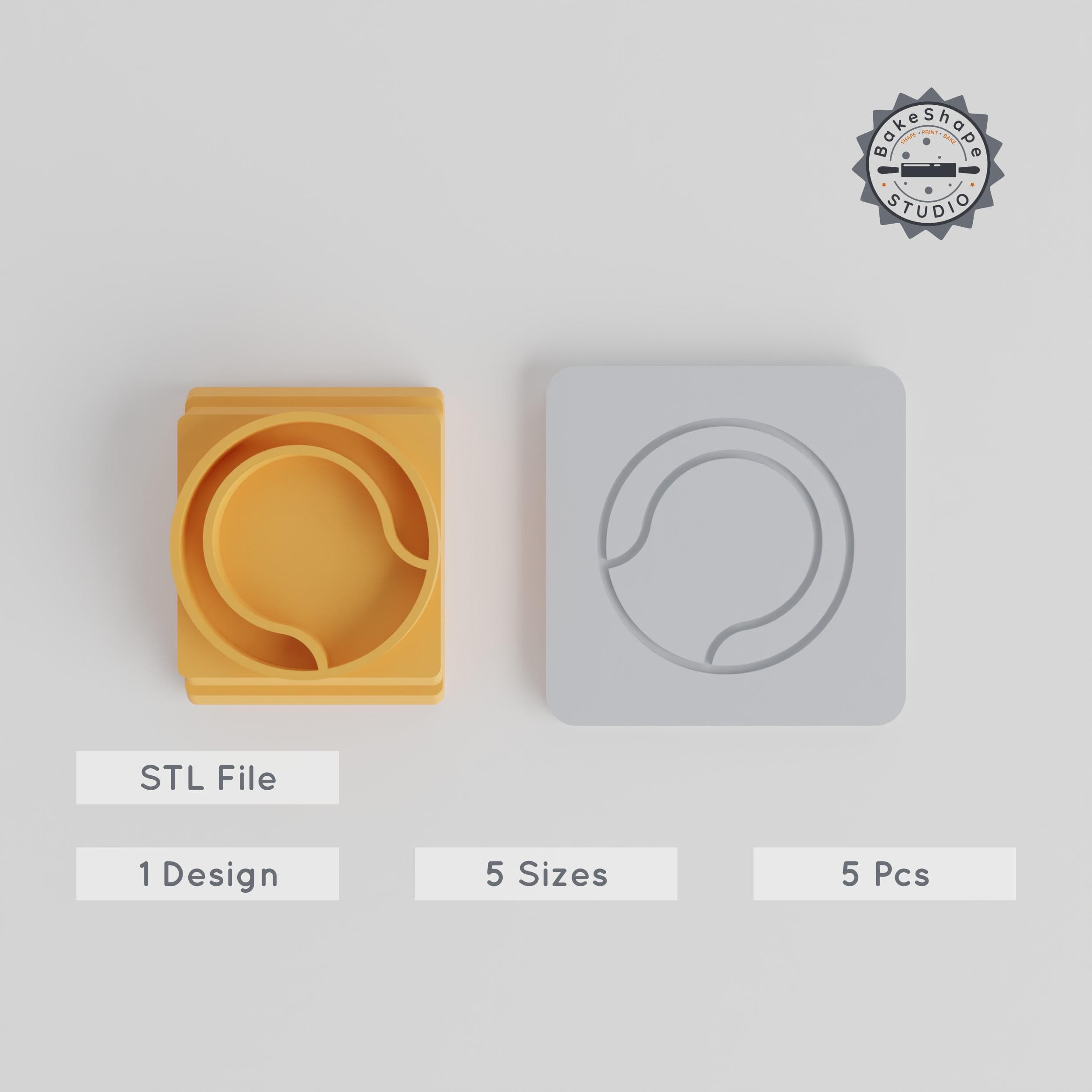 Tennis Ball Stamp Tile Set, 5 Sizes, Perfect for Clay, Cookies & Fondant PRODUCT_2435 3d model