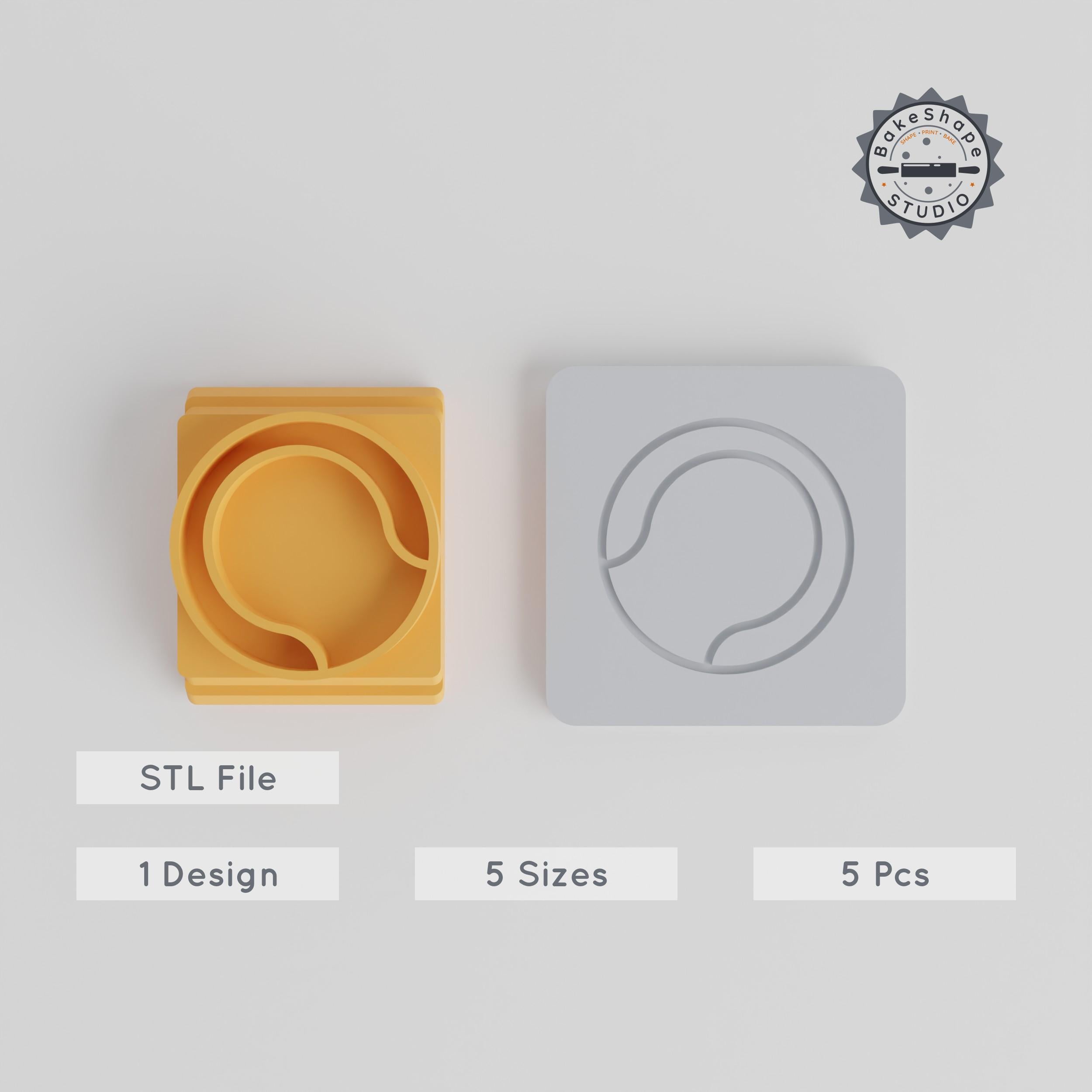 Tennis Ball Stamp Tile Set, 5 Sizes, Perfect for Clay, Cookies & Fondant PRODUCT_2435 3d model