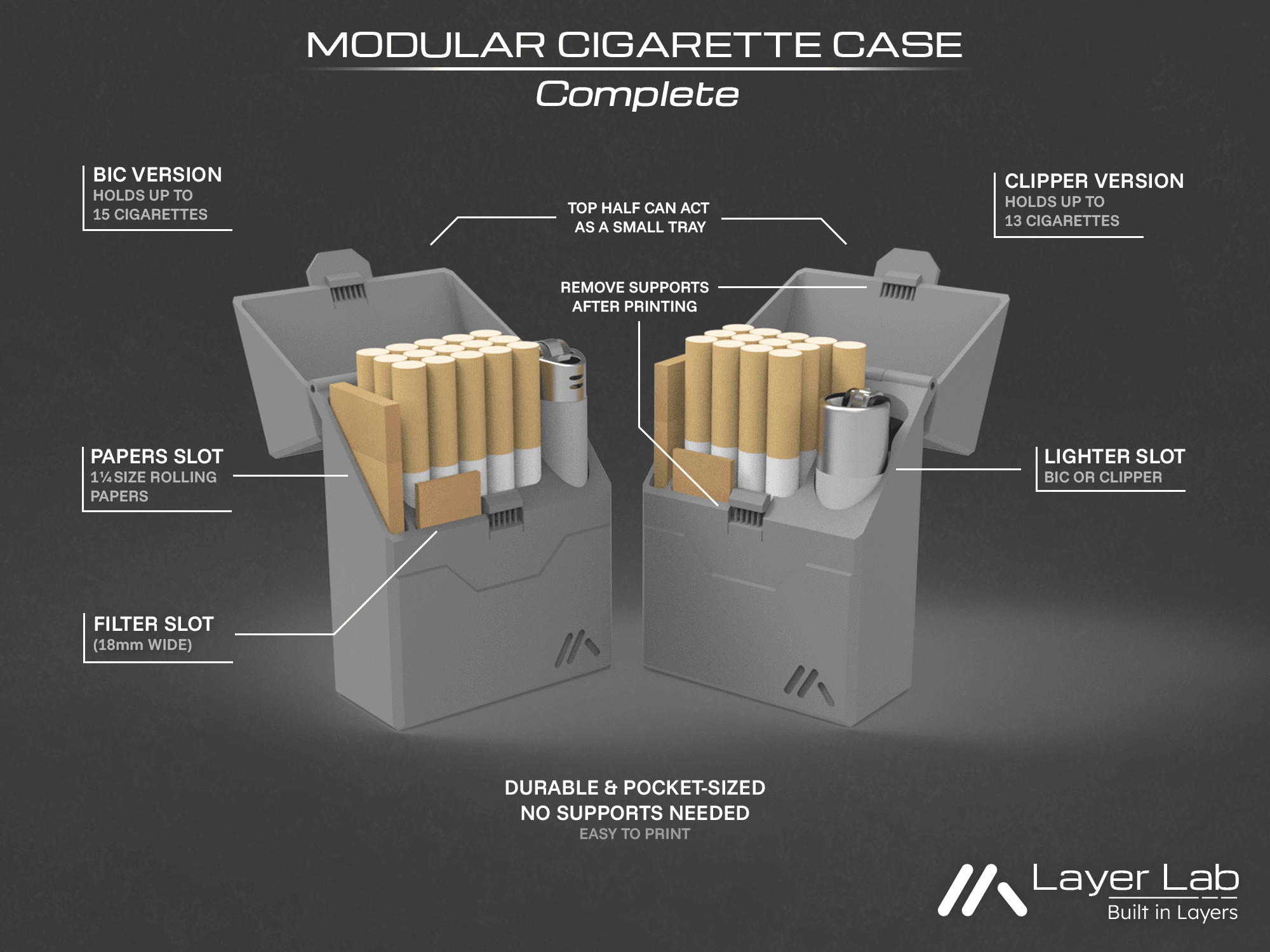 Modular Cigarette Case 3d model
