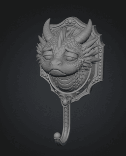 Grumpy Dragon Wall Hook STL File for 3D Print 3d model