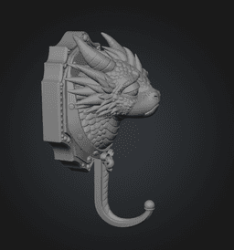 Grumpy Dragon Wall Hook STL File for 3D Print 3d model