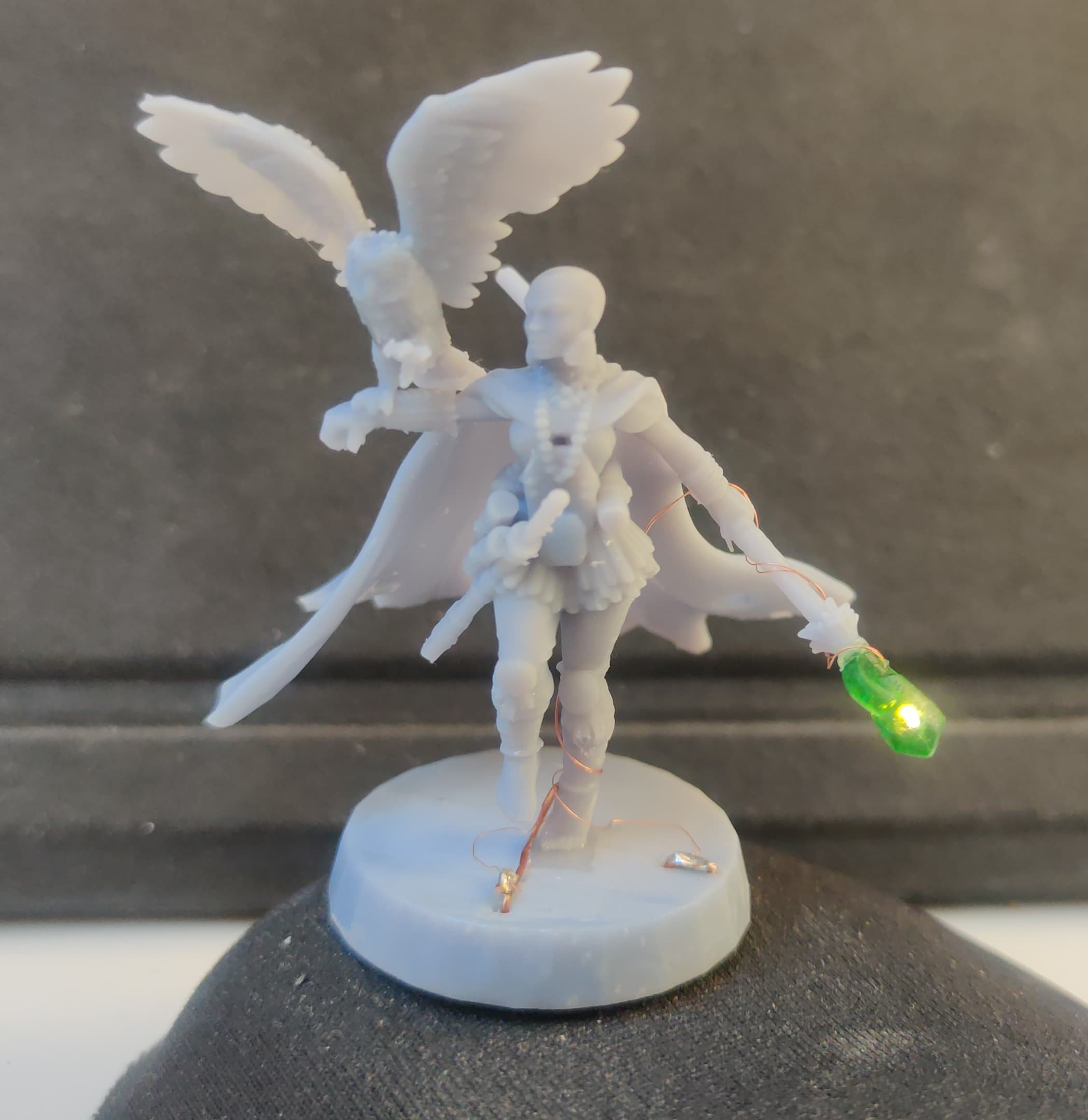 Modified to add and LED in the staff tip