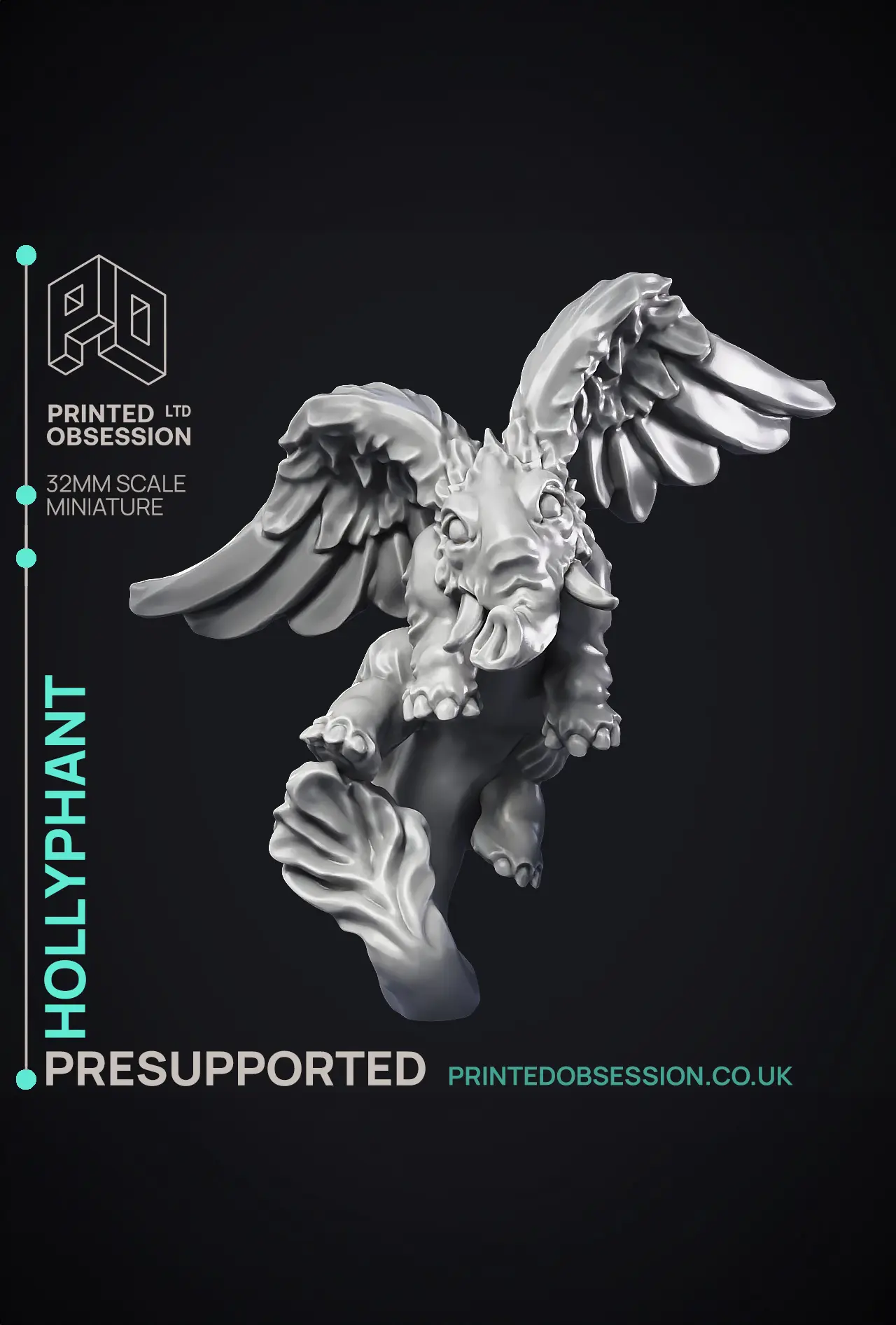 Hollyphant - Celestial Creature - PRESUPPORTED - Heaven Hath no Fury - 32mm Scale 3d model