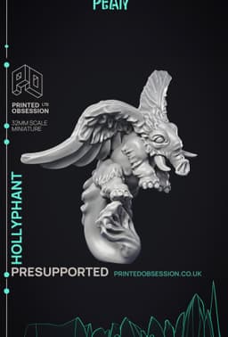 Hollyphant - Celestial Creature - PRESUPPORTED - Heaven Hath no Fury - 32mm Scale 3d model